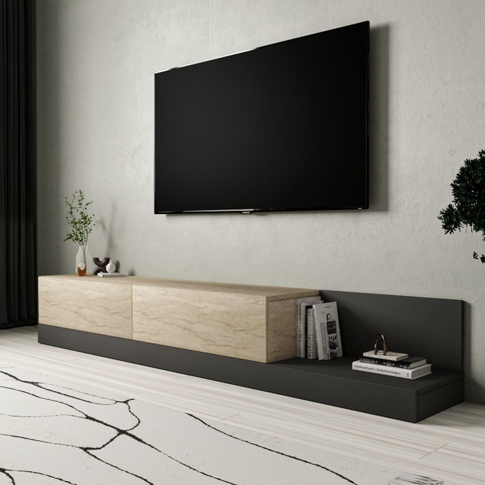 Hanah Home Soporte para TV Major - Travertino, Anthracite